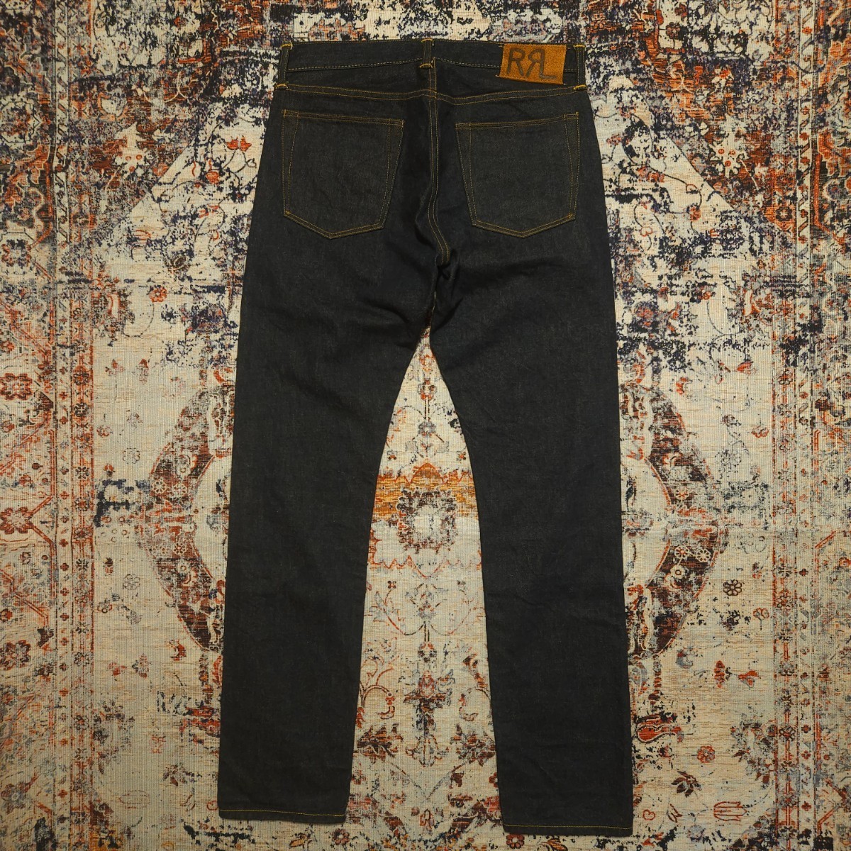 【USA製】 RRL Slim Fit One Washed Jeans 【31×30】 スリムフィット ワンウォッシュド ジーンズ デニム 赤耳 レザー 濃紺 Ralph Lauren_画像7