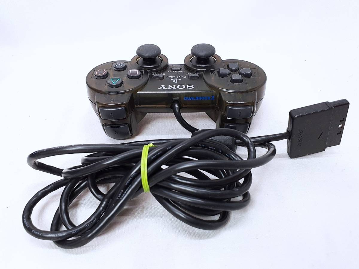 PS2　コントローラー２台 スケルトンブラック　クリアブラック　デュアルショック２ SCPH-10010　動作確認済_画像3