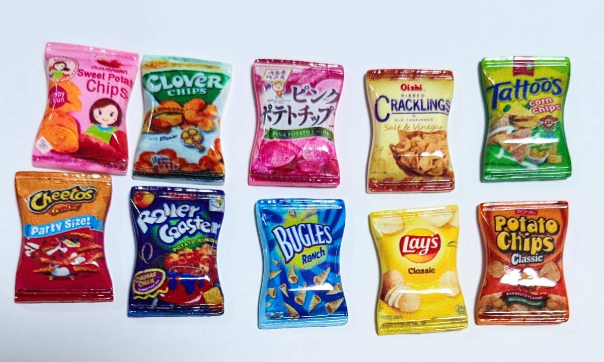 ミニチュア★お菓子★Lays クラッシックポテトチップス★デザイン違いたくさんあります★リカちゃんやシルバニアに★ドールハウス★_画像2