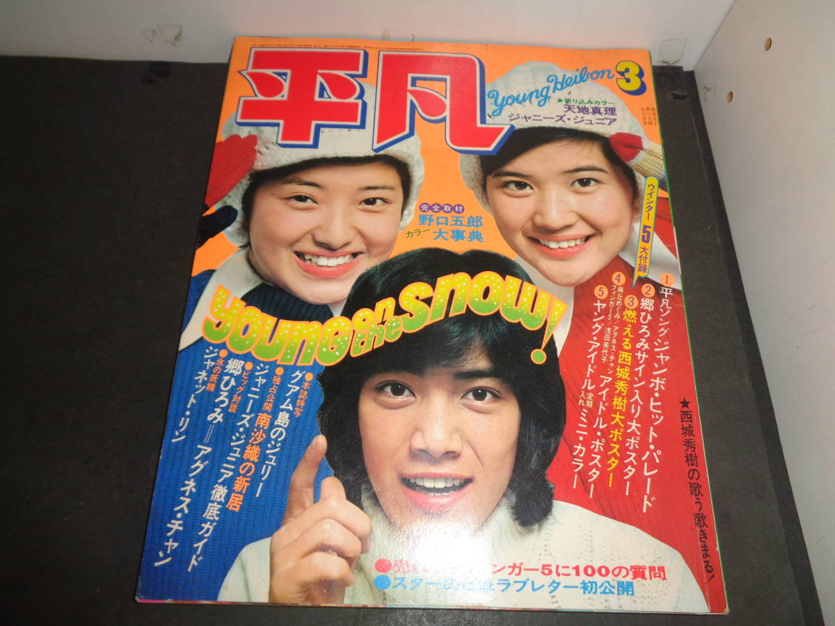 平凡　1974年3月号　桜田淳子　山口百恵　野口五郎　天地真理　浅田美代子　南沙織　ガロ　沢田研二　ジャネット・リン　西城秀樹　C621_画像1