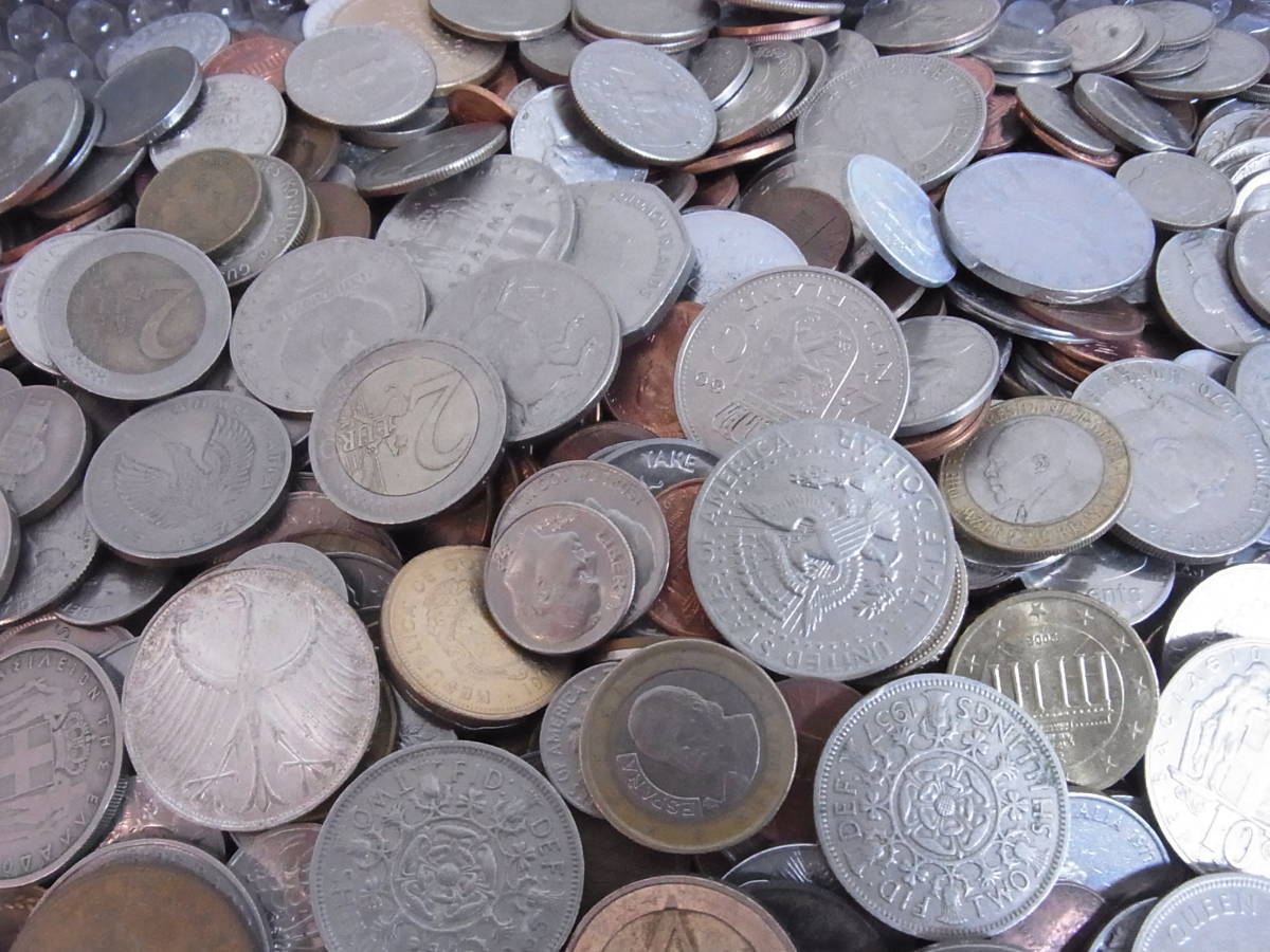  海外通貨 硬貨約4.7Kg 紙幣 記念銀貨など ドル/シリング/ユーロ/マルク/クローネ/ポンド_画像5