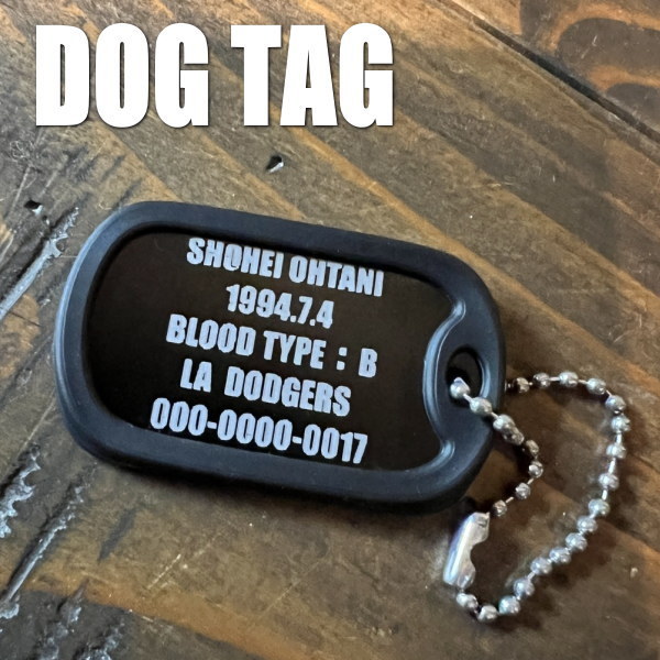 DOG TAG ドッグタグ 刻印無料 カバー＆チェーン付き 迷子札 名入れ キーホルダー ペンダントトップ 誕生日 血液型 電話番号_画像1