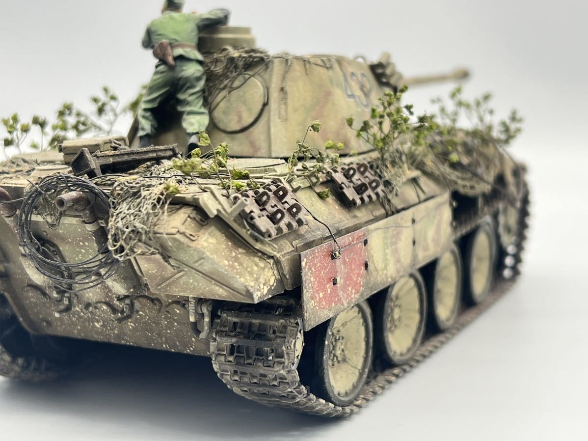 タミヤ　1/35 パンターD型　塗装済み完成品　Moshiyan’s Hobby S.M.R Panther D フィギュア 付き　戦車 tank model_画像7