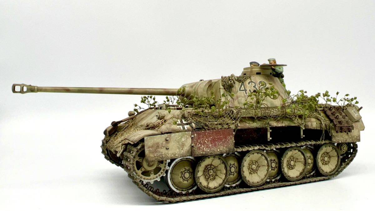 タミヤ　1/35 パンターD型　塗装済み完成品　Moshiyan’s Hobby S.M.R Panther D フィギュア 付き　戦車 tank model_画像2