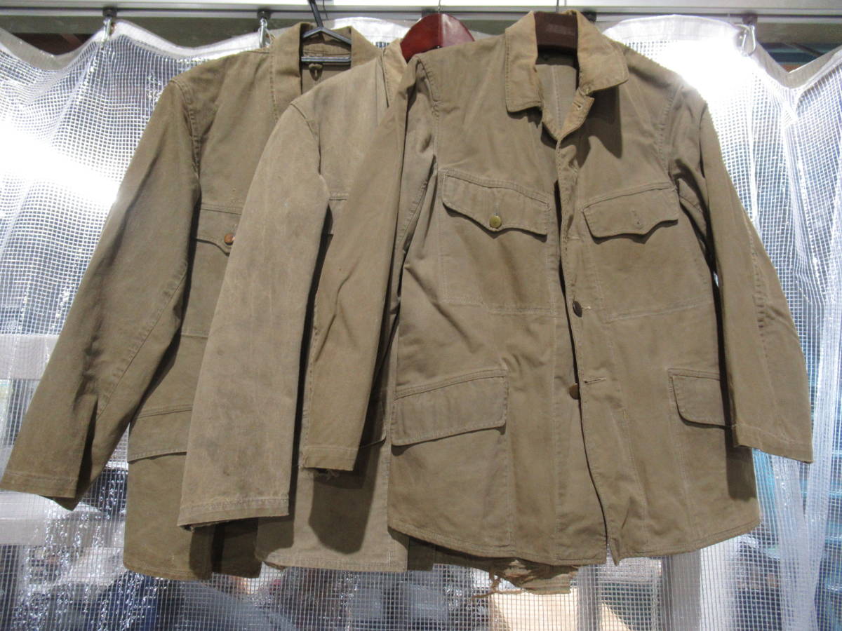 旧日本軍 コート 上着 長袖シャツ 兵用冬襦袢？ 昭和 軍服 ３枚 管理5MS1212C32_画像1