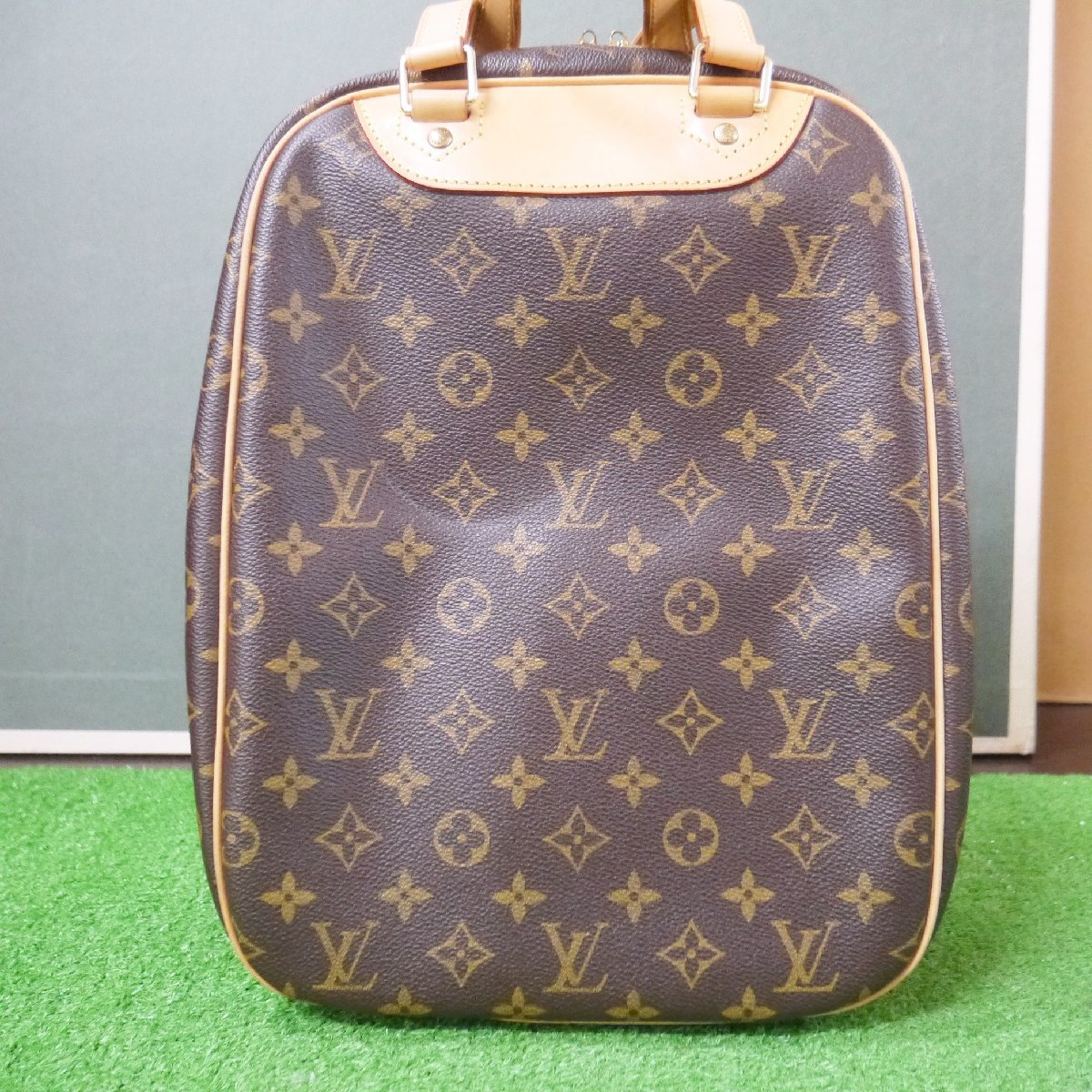 USED品 Louis Vuitton ルイヴィトン M41450 エクスカーション モノグラム シューズバッグ ハンドバッグ VI0997 パドロック/鍵2本/保存袋付_画像3