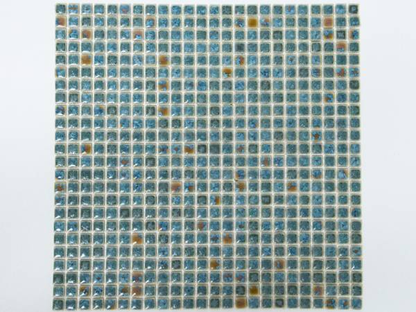 小さい１０ｍｍ角モザイクタイルシート 内外装のＤＩＹなどに ブルー結晶釉 54 モザイクタイルシート モザイクタイルDIYの画像1