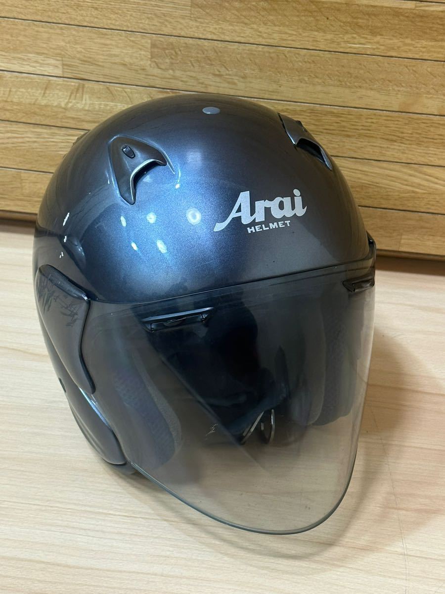 アライ Arai SZ-F ジェットヘルメット // オープンフェイス　//サイズ　61-62cm ブラック // 中古品//_画像4