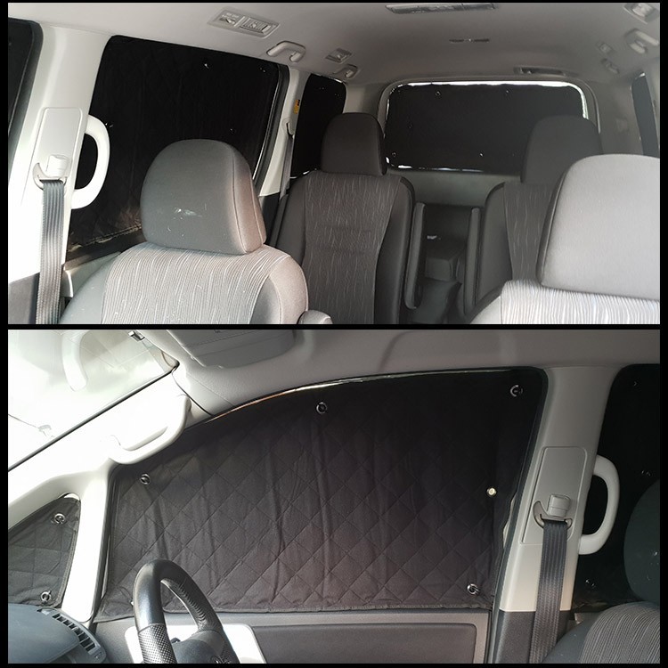 ハイエース200系 ワイド/スーパーロング 遮光サンシェード メッシュカーテン カーシェード 5層構造 UVカット 車中泊 仮眠 吸盤貼付 10Pの画像8