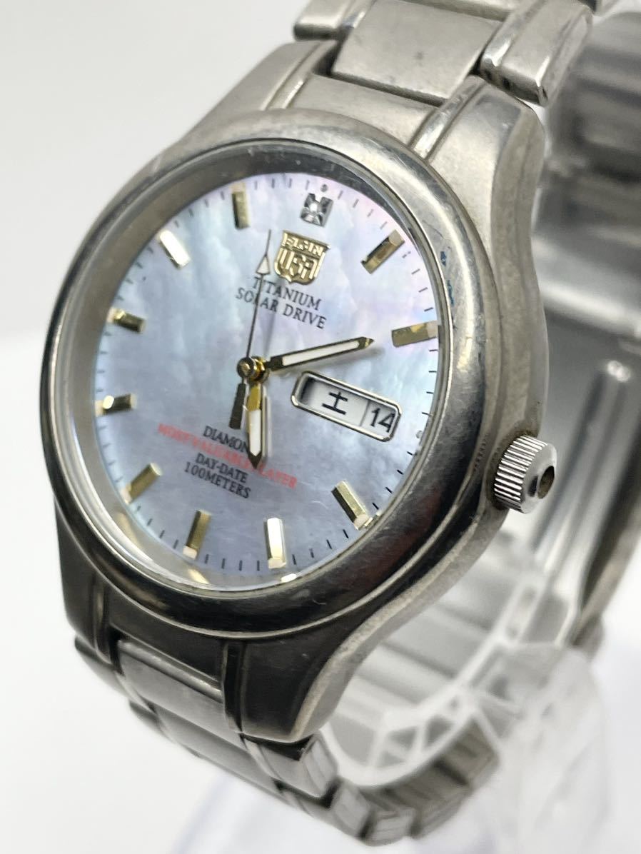 ELGIN TITANIUM FK-1251-C エルジン ソーラー デイデイト チタニウム 稼働 0445_画像3