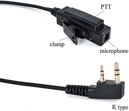 KENWOOD用 DEMITOSS用 インカム イヤホン付クリップマイクロホン トランシーバー用 無線機用 イヤホンマイク 耳掛け UV5R UBZ-EA20R_画像5