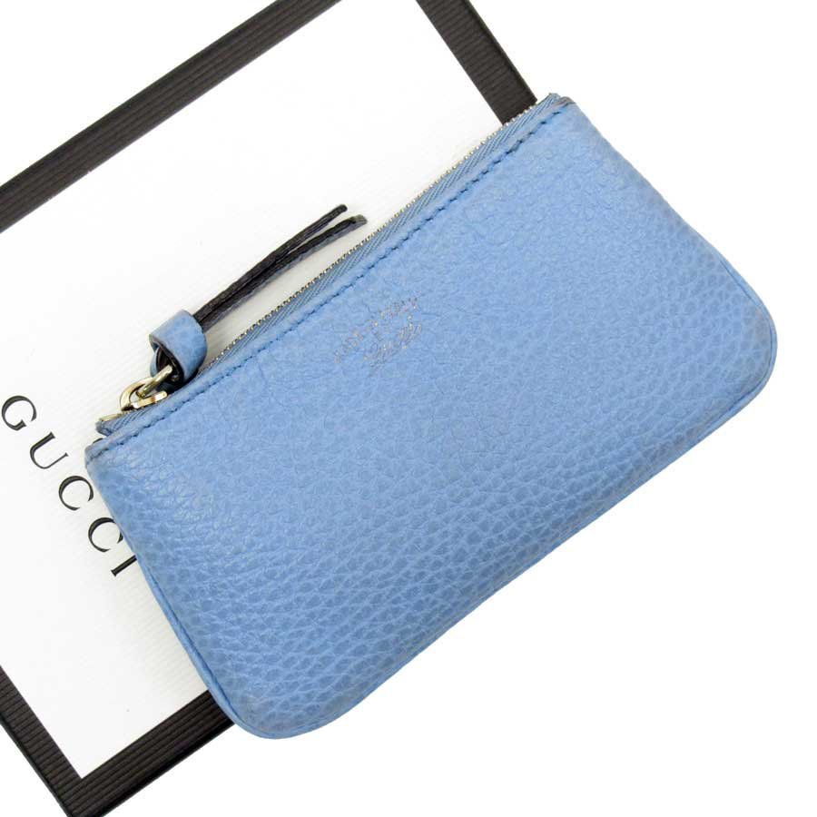 グッチ GUCCI コインケース 小銭入れ レザー ブルー t15569