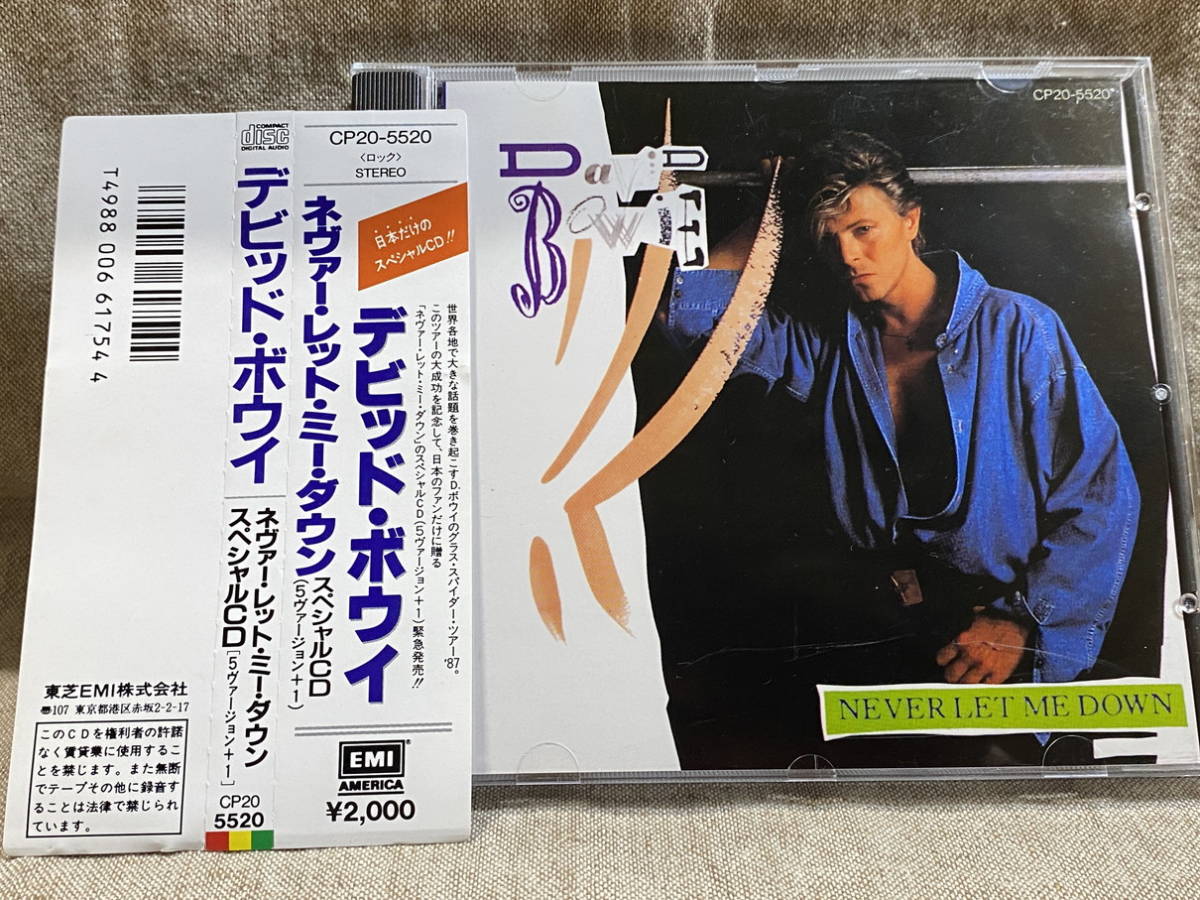 DAVID BOWIE - NEVER LET ME DOWN SPECIAL CD CP20-5520 国内初版 日本盤 帯付 廃盤 レア盤の画像1