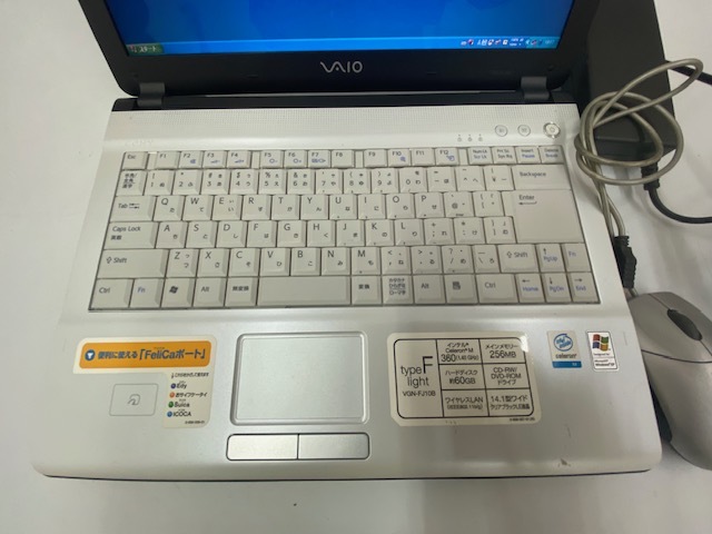 ★1円～ SONY VAIO ノートパソコン 練習機 winXP PCG-7F1N♪♪_画像2