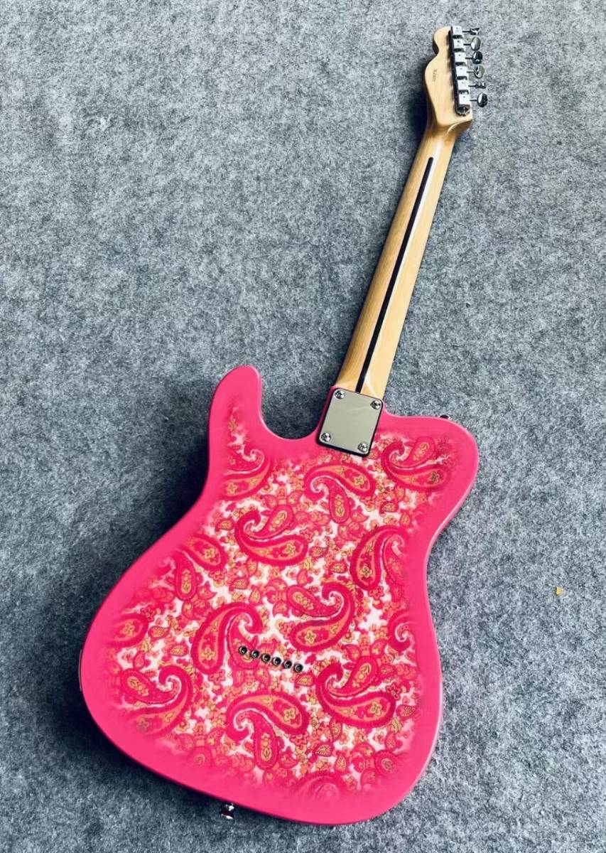 両面ピンクペイズリー クリアカラーピックガード フロントP90 両面ピンクペイズリー クリアカラーピックガード フロントP90