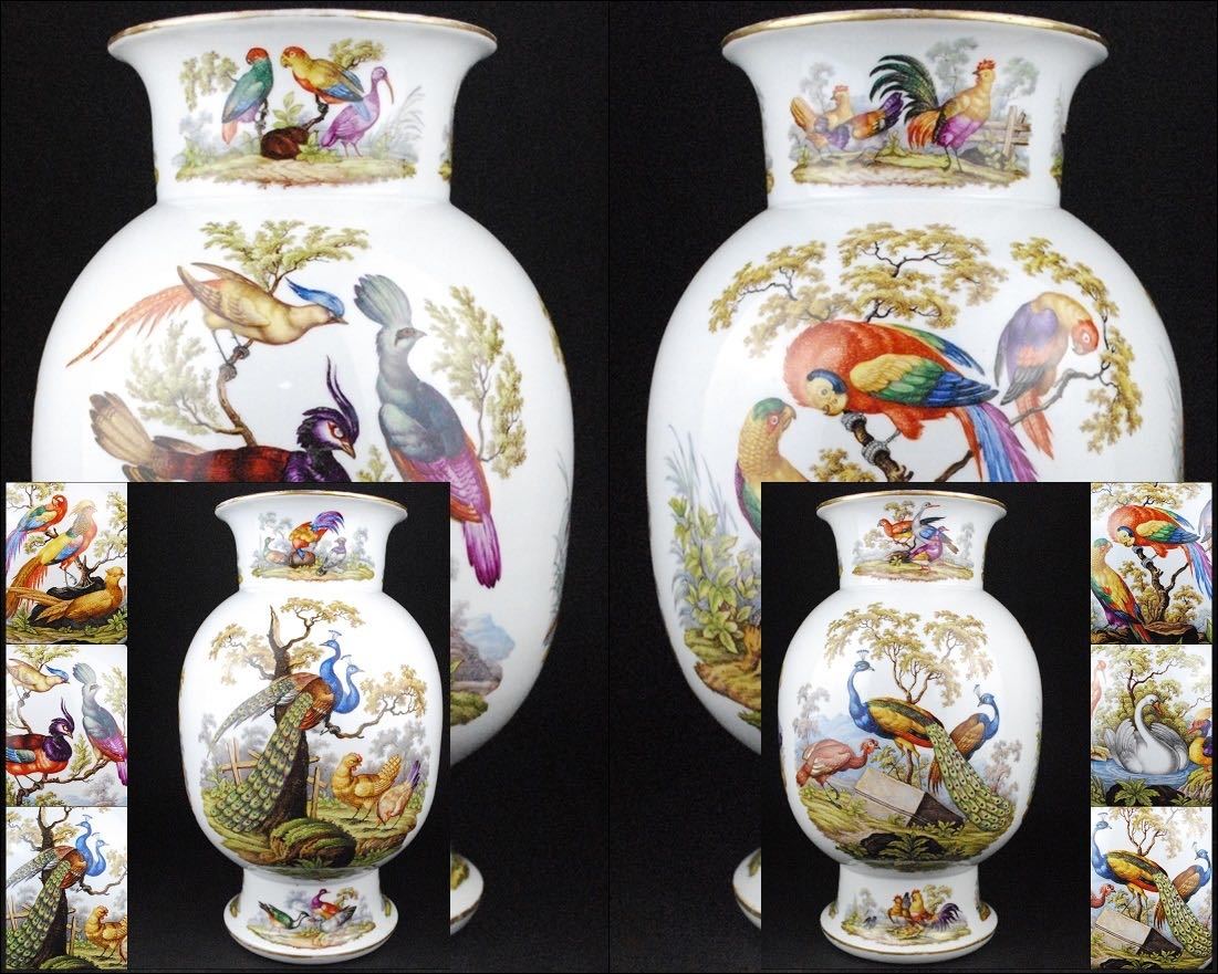 Meissen マイセン バードシリーズ 花瓶 飾壷 一対 豪華ケース付 KFMOR5101715K
