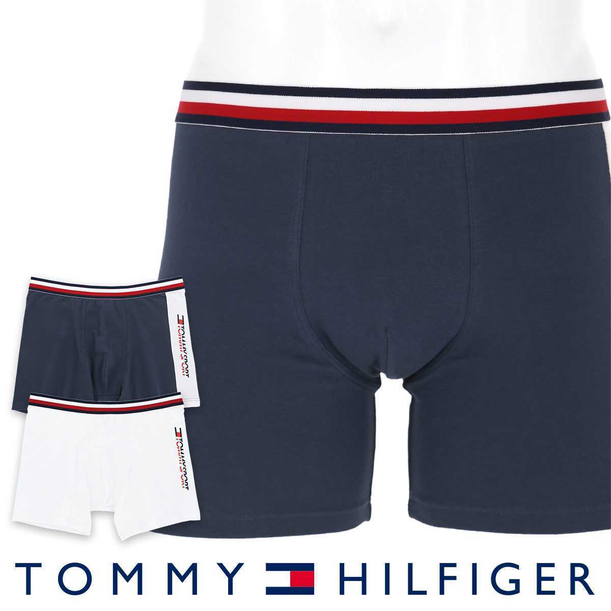 TOMMY HILFIGER トミーヒルフィガー TOMMY SPORT COTTON 2P BOXER BRIEF FASHION スポーツ ボクサーパンツ 53391443 ネイビー/ホワイト L_画像1