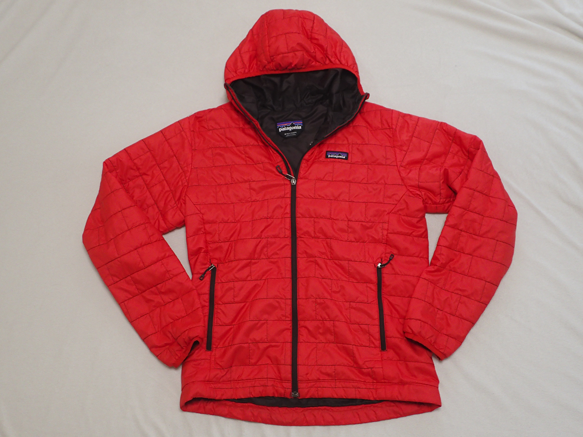 送料無料！【 Patagonia 】パタゴニア ナノパフ フーディ Nano Puff Hoody 赤 / M / メンズ ナイロン 中綿ジャケット フード_画像1