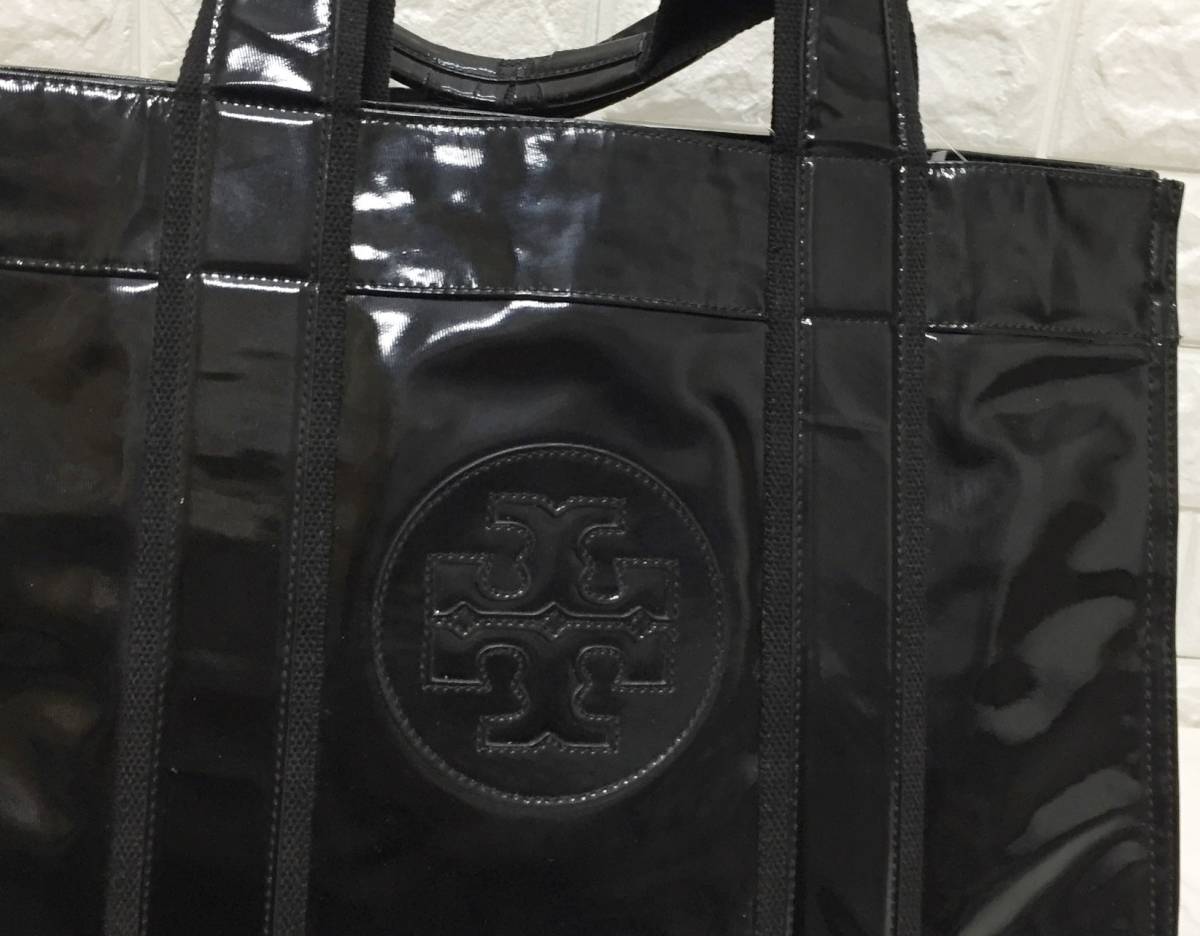 no18712 Tory Burch トリーバーチ エナメル PVC ハンド トート バッグ ☆_画像3