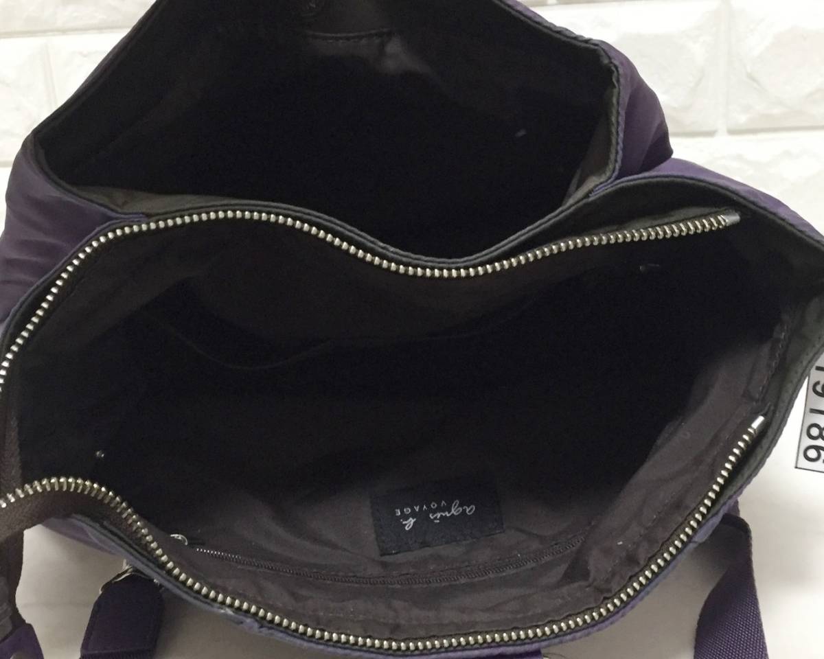 no19186 agnes b. Agnes B nylon PVC 2way diagonal .. shoulder bag pochette rucksack *