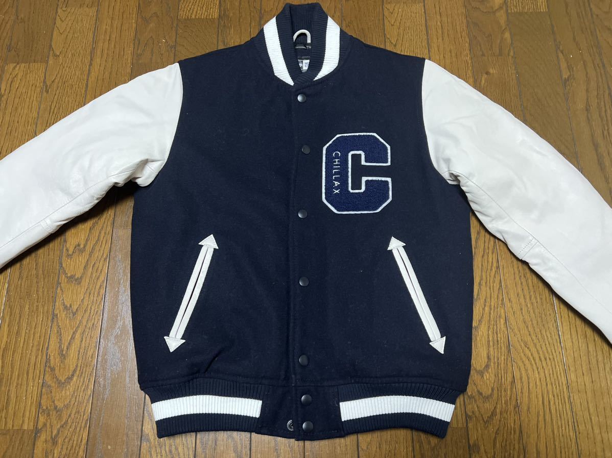 ron herman chillax new era varsity award letterman jacket stadium jumper leather スタジャン ロンハーマン チラックス レザー_画像2