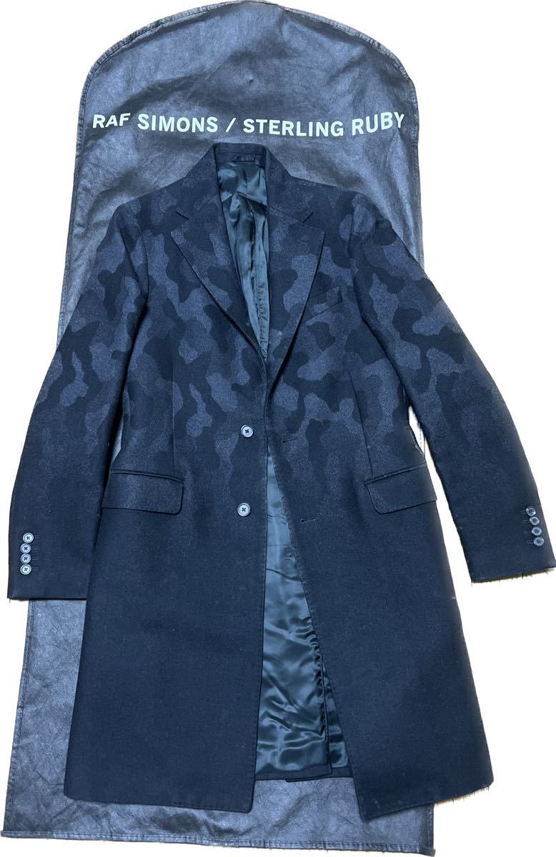 raf simons steling ruby limited coat camouflage rare black army ブラック 黒 コート 迷彩 スターリングルビー レア _画像1