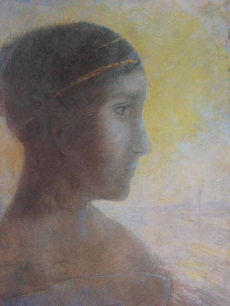 Odilon Redon、Tete de Jeune Femme de Profil、海外版超希少レゾネ、新品額装付、送料込み、y321_画像1