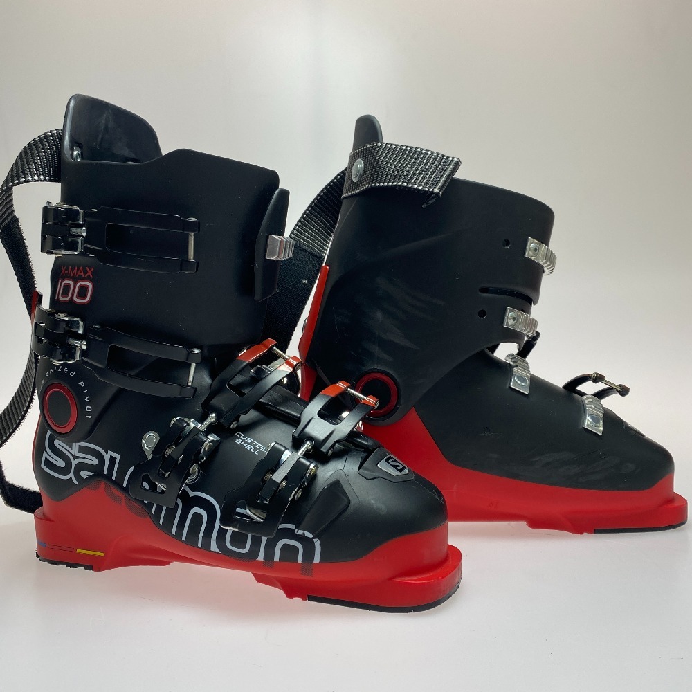 ωω SALOMON サロモン スキーブーツ SALOMON 25.5cm スレ有 ソールサイズ295mm ブラック×レッド X-MAX100 ブラック×レッド 傷や汚れあり_画像9