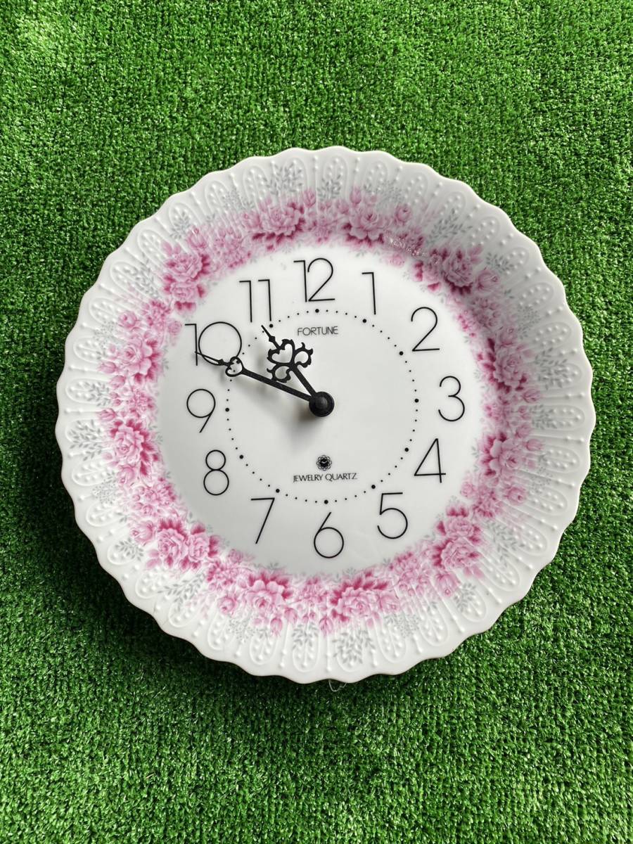  стена настенные часы FORTUNE JEWELRY QUARTZ цветочный принт розовый немедленная отправка 