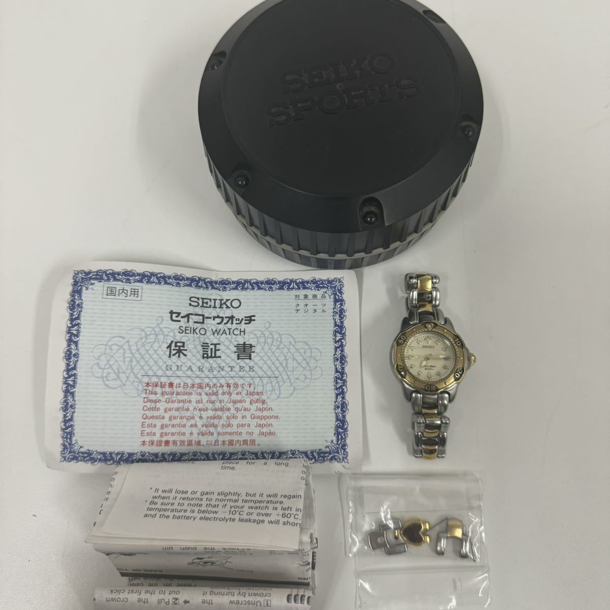 SEIKO SCUBA 腕時計 ゴールド/シルバー 200M防水 スキューバー_画像2