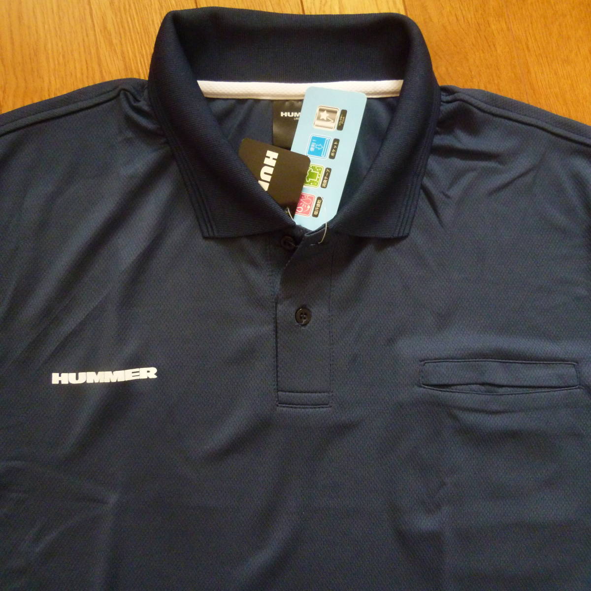 *HUMMER DRY polo-shirt with short sleeves * navy /5L/. sweat speed ./ large size 