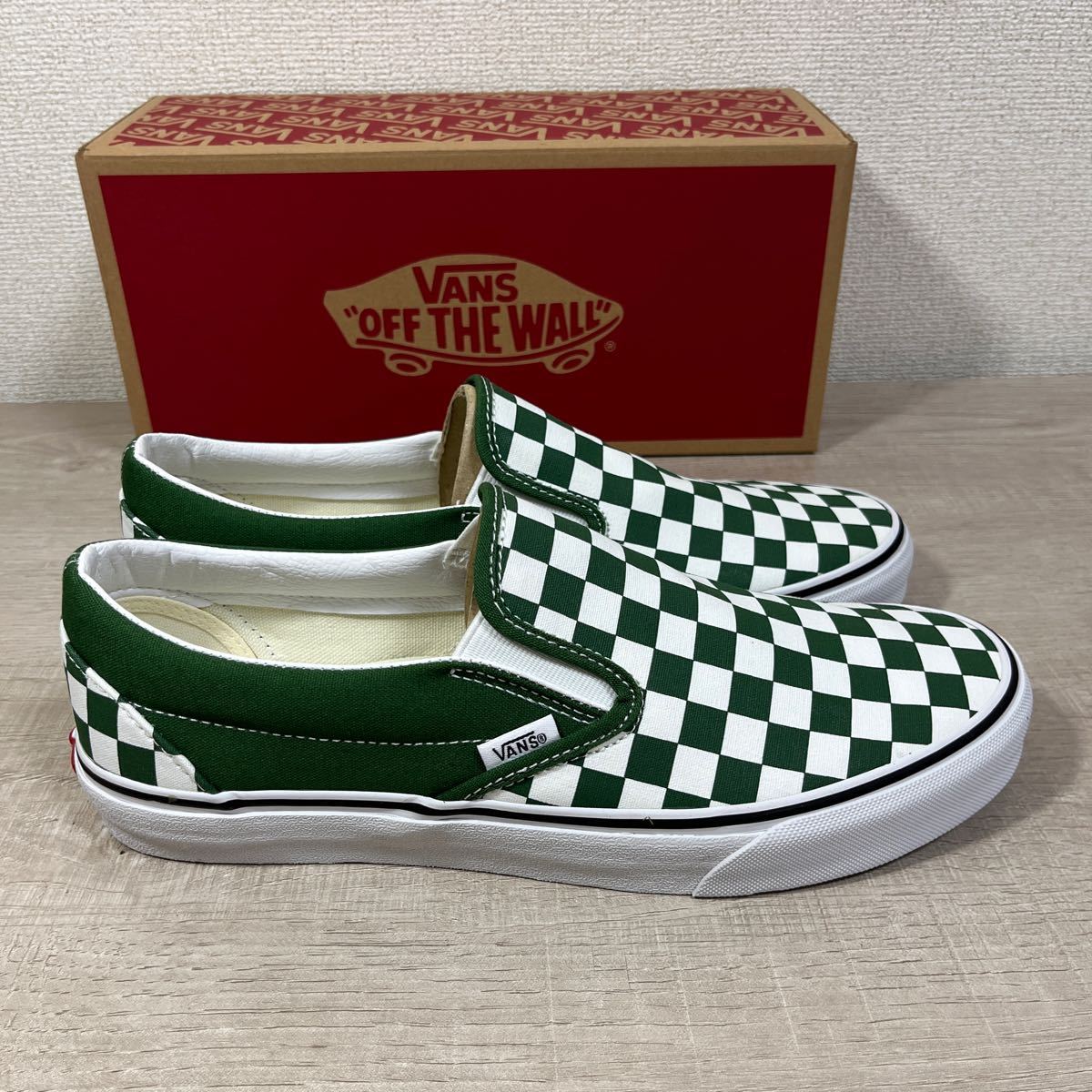 1円スタート売切り 新品未使用 VANS CLASSIC SLIP-ON バンズ クラシック スリッポン 希少 チェック グリーン USA企画 27.5cm 完売品_画像3