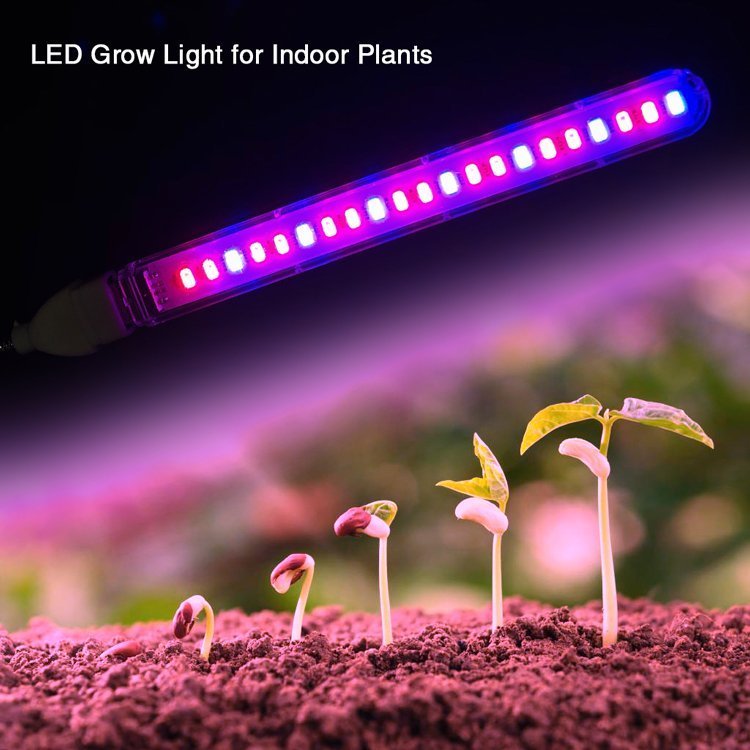 植物育成LEDライト 10W 5V USB給電式 室内植物の成長を促進 赤色+青色 フルスペクトルLED21灯 フレキシブルネック付 SULED21_画像3