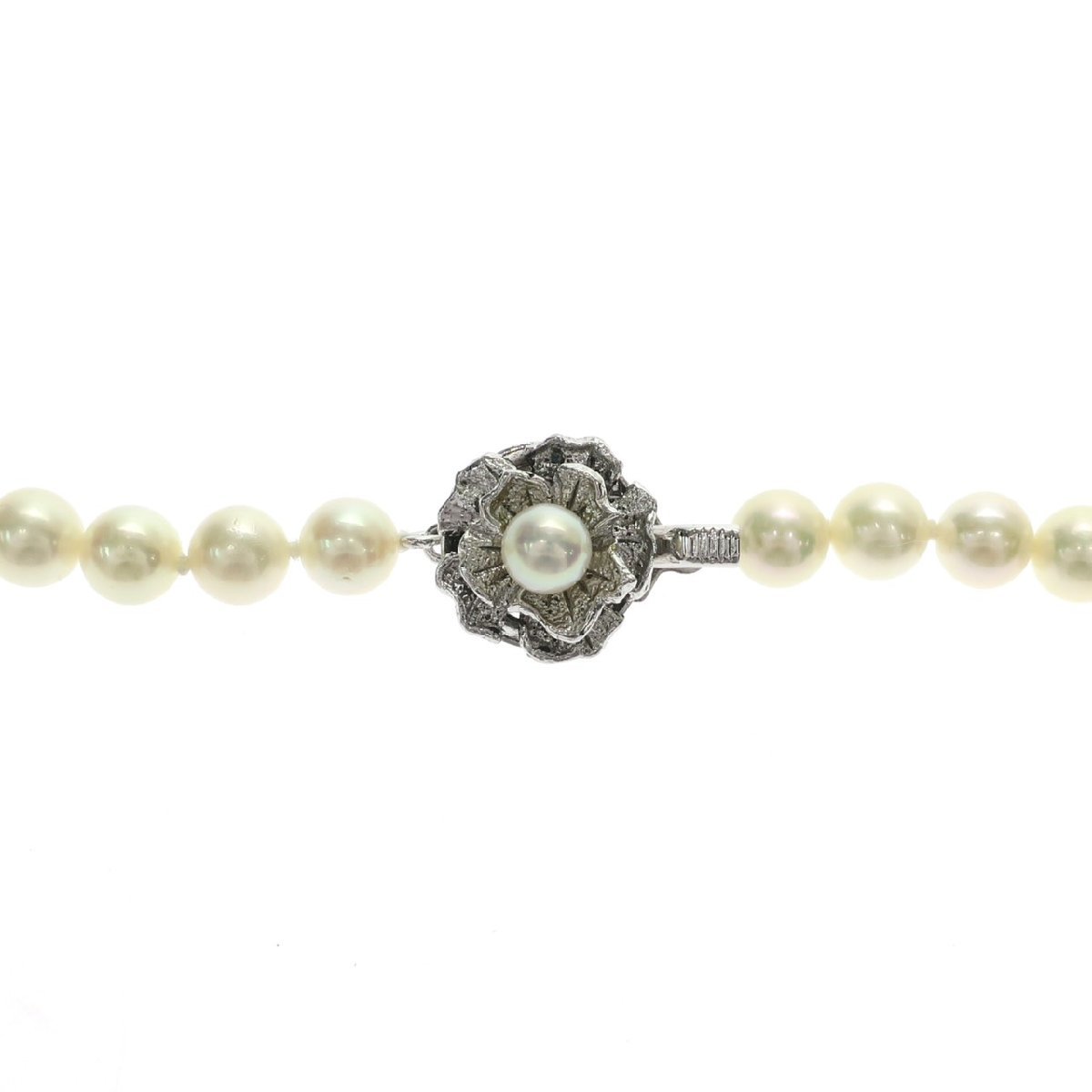 1円スタート 美品 アコヤ真珠 パールネックレス 61粒 61P 6.50-7.00mm pearl 金具 SILVER シルバー レディース アクセサリー ソーティング_画像4