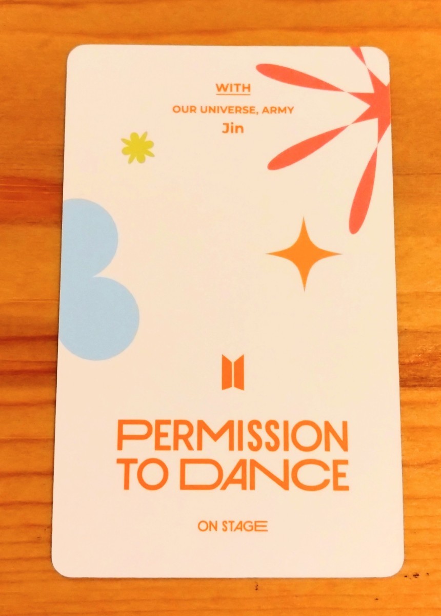 公式 ジン★BTS PTDPERMISSION TO DANCE ON STAGE in THE USトレカ フォトカード JIN_画像2