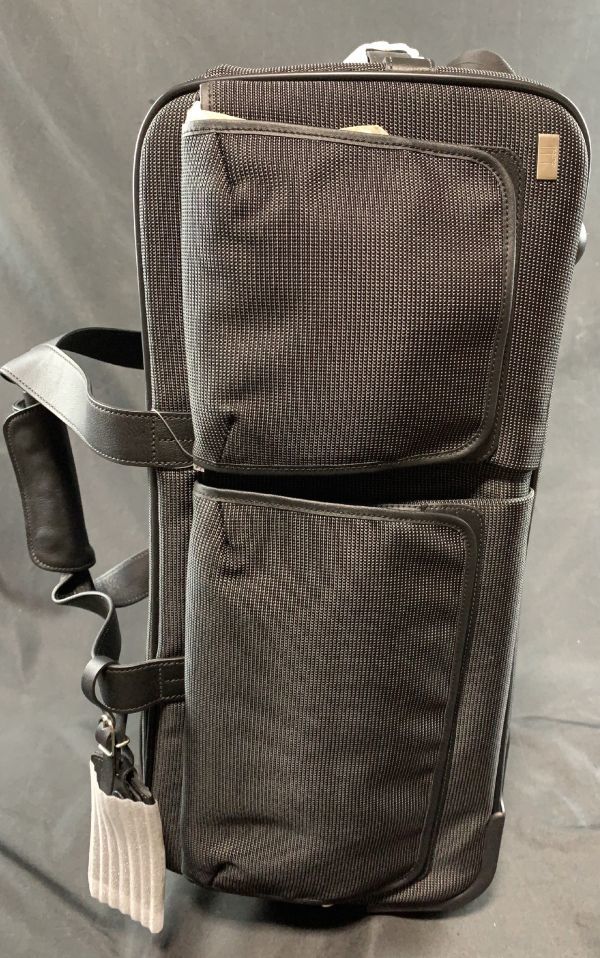 0u1k3cE006 【未使用 タグ付き】dunhill 牛革 部分カーフレザー 2輪 トラベル キャリーバッグ スーツケース ナイロン ブラック ダンヒルの画像4