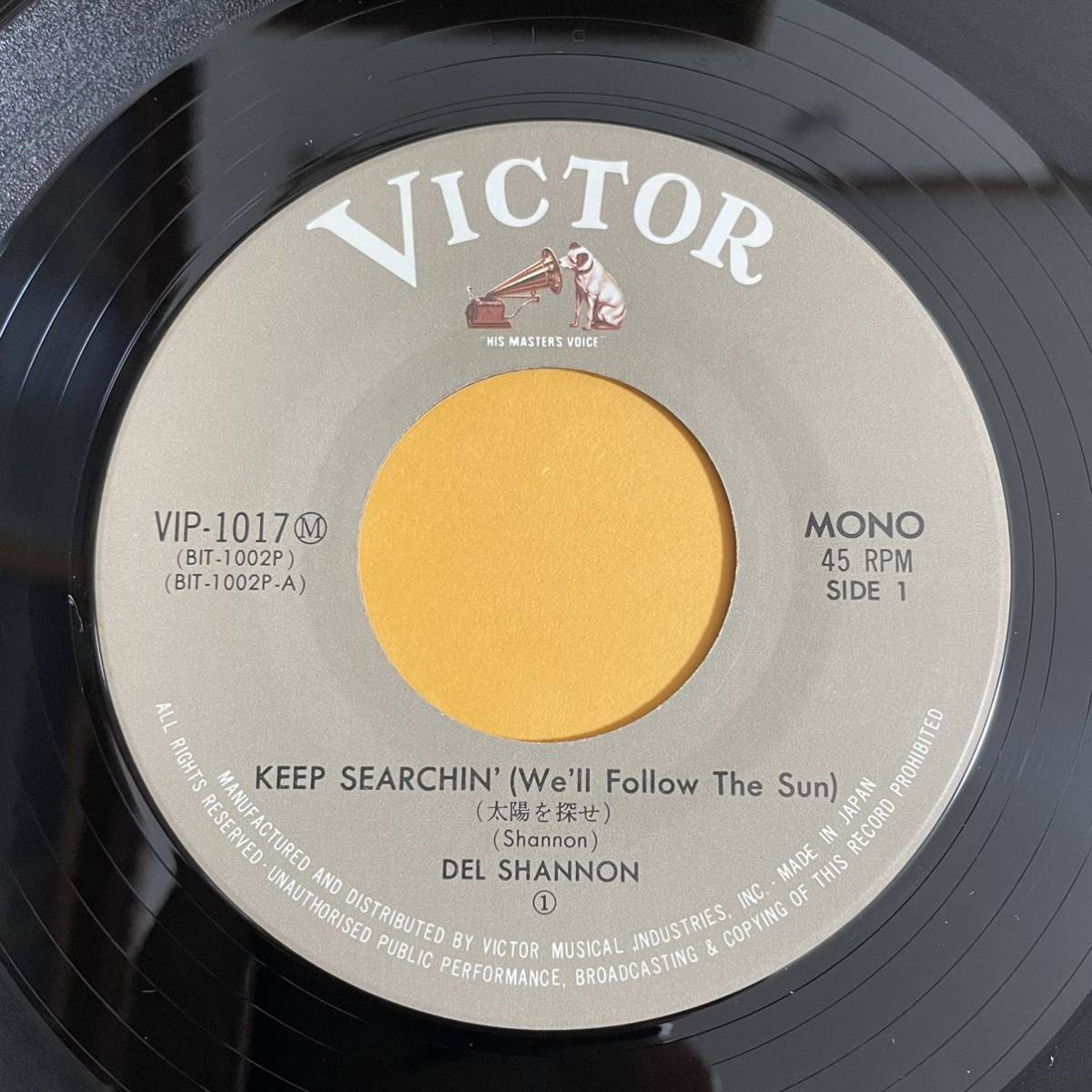 国内盤 7inch 即決 美盤 中古 DEL SHANNON デルシャノン KEEP SEARCHIN 太陽を探せ ダンスはいかが DO YOU WANNA DANCE 7インチ EP VIP1017_画像5