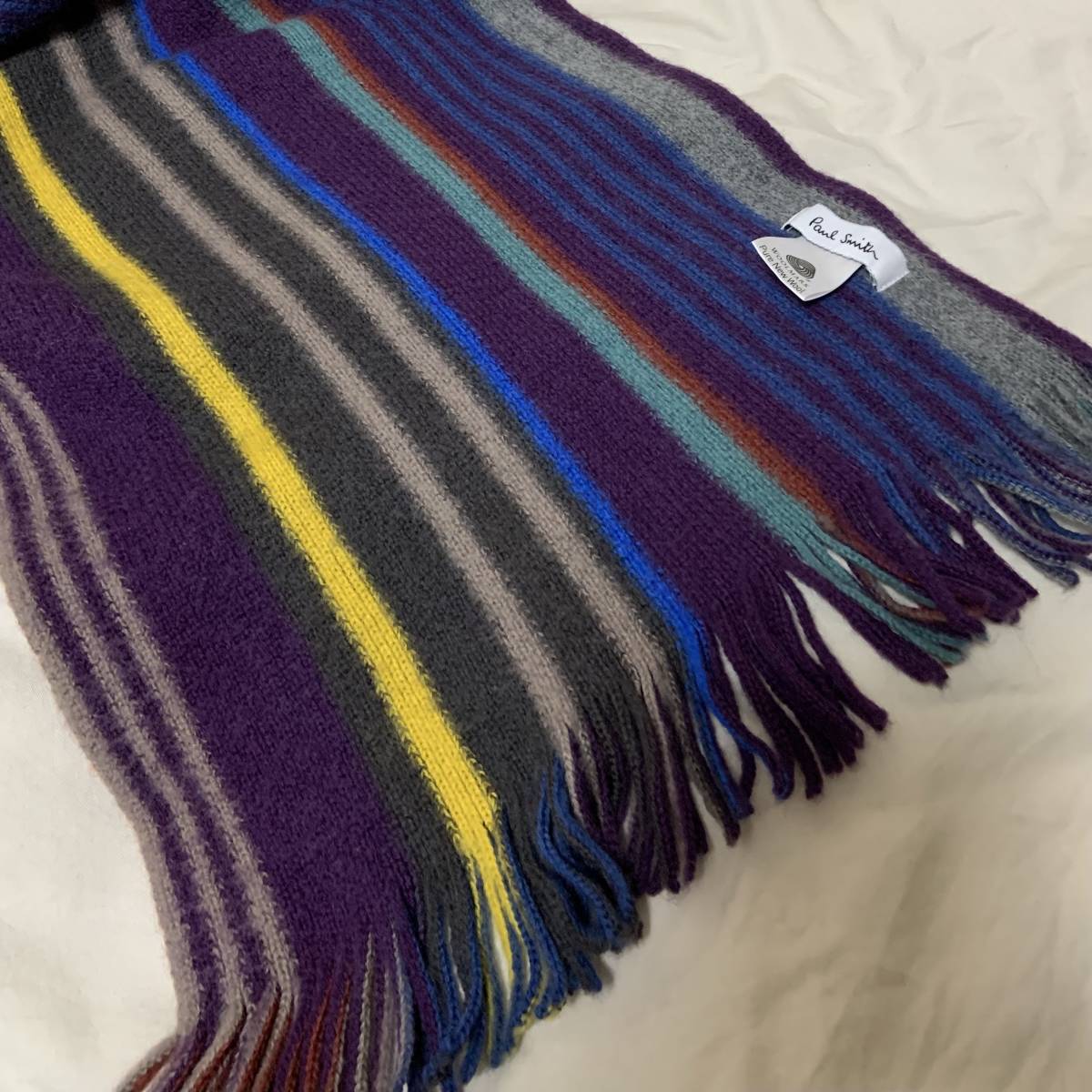 Paul Smith! ポールスミス! マフラー! マルチ・カラ—! 100% PURE NEW WOOL! MADE IN GERMANY!_画像2