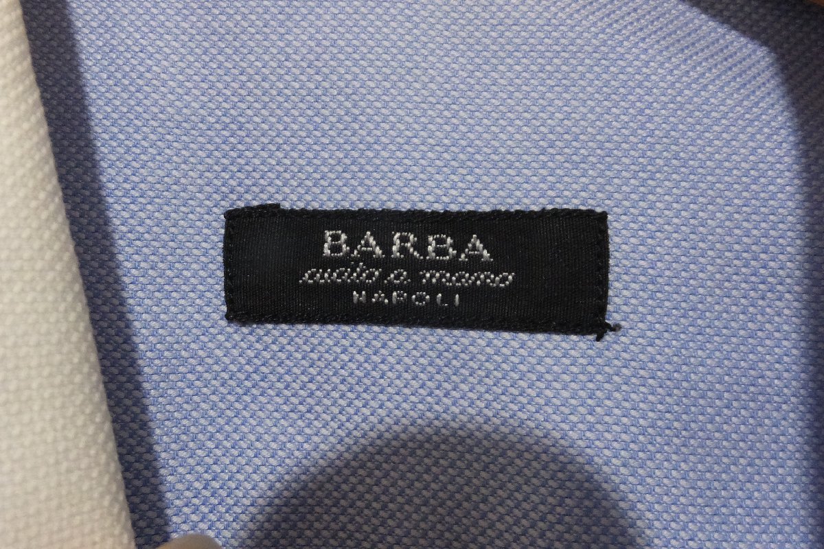 BARBA バルバ 長袖 ラウンド ボタンシャツ サイズ38/15 トップス メンズ_画像3