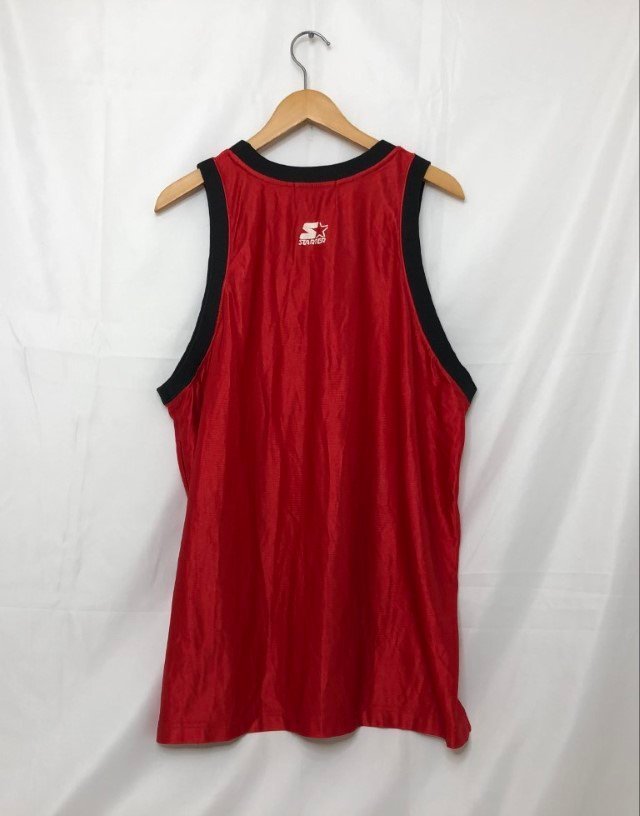 STARTER starter NBA CHICAGO BULLS tank top game shirt 90s size :L color : red Street series uniform 