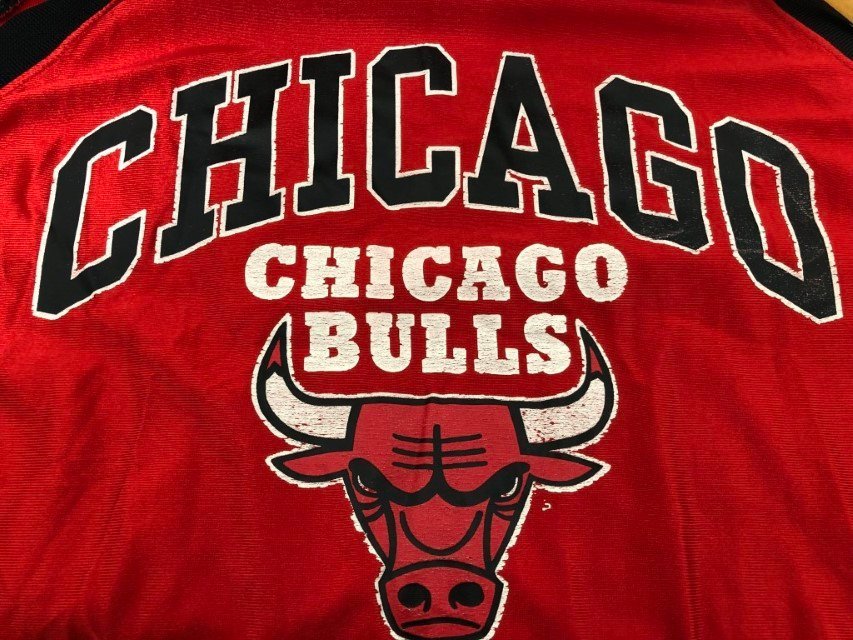 STARTER starter NBA CHICAGO BULLS tank top game shirt 90s size :L color : red Street series uniform 