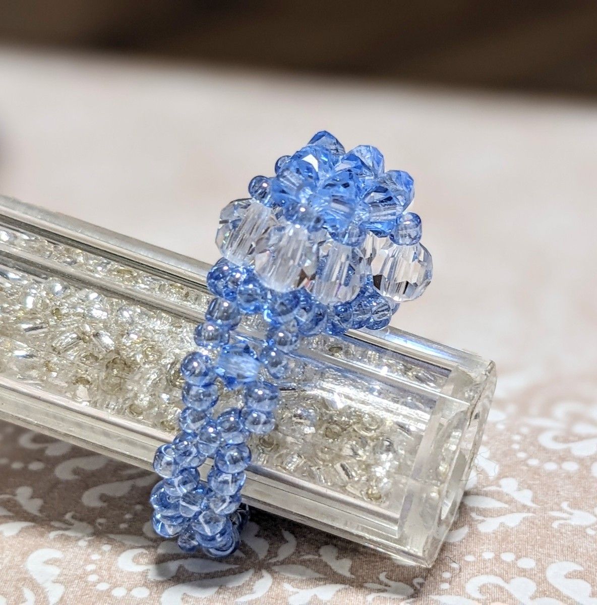 スワロフスキー ハートリング ハンドメイド スワロフスキー ハートリング ハンドメイド
