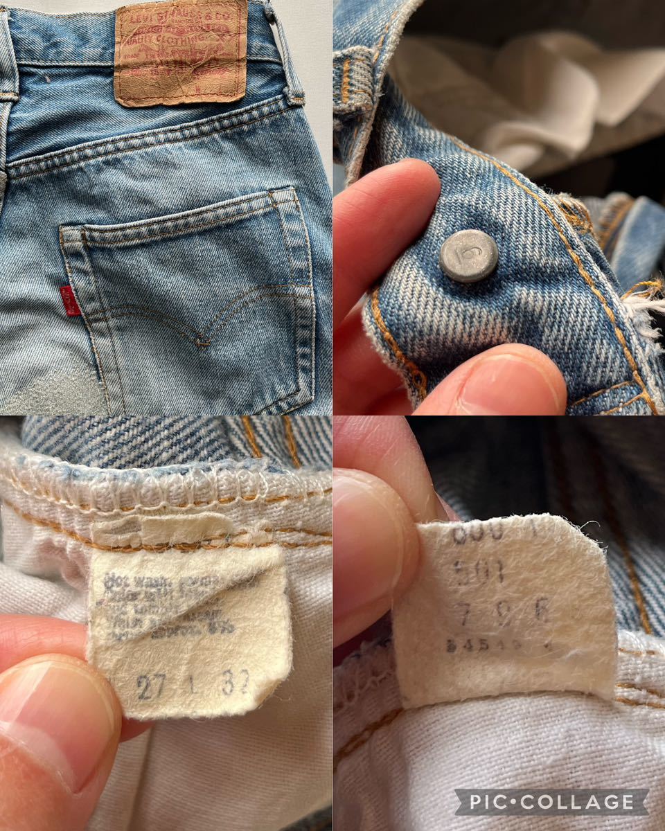 70s 79年製 Levi's W26相当 レディース 66後期 ボタン裏6 赤耳 ヴィンテージ デニムパンツ ジーンズ / リーバイス USA アメリカ オールド_画像5