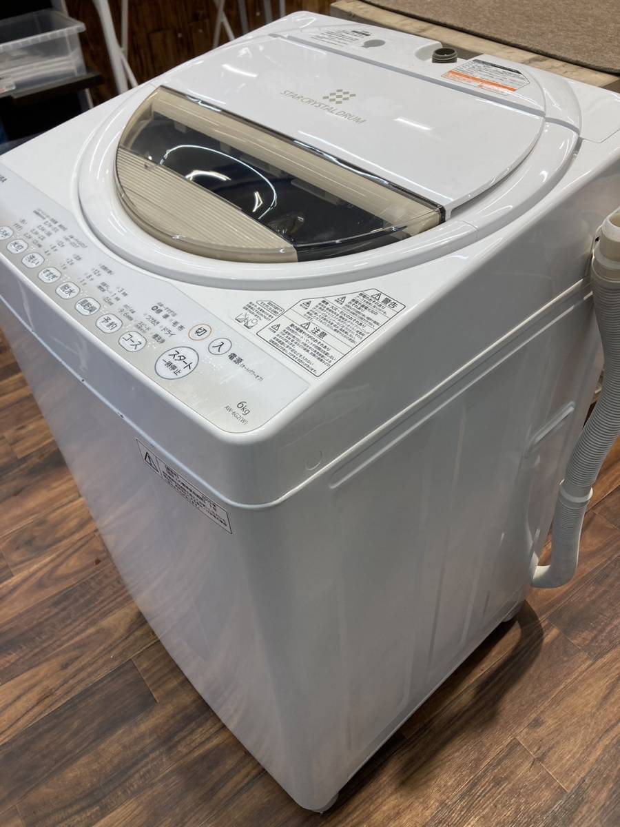 送料無料S81915 TOSHIBA 全自動洗濯機 AW-6G2 良品　6.0kg　風乾燥　東芝_画像2