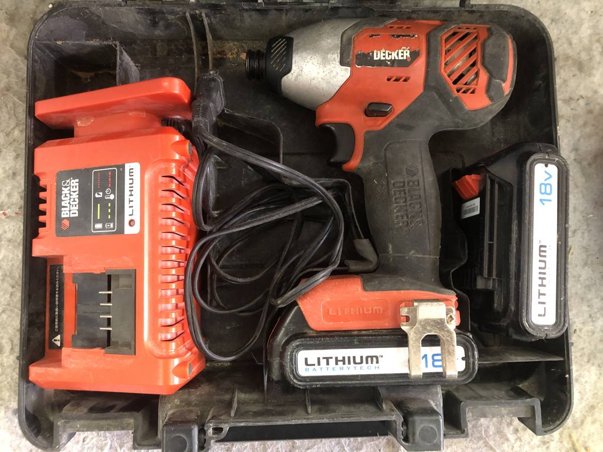 難あり N-4500 BLACK＆DECKER ブラック＆デッカー SXI18L 18Vリチウム コードレスインパクトドライバー DIY_画像2