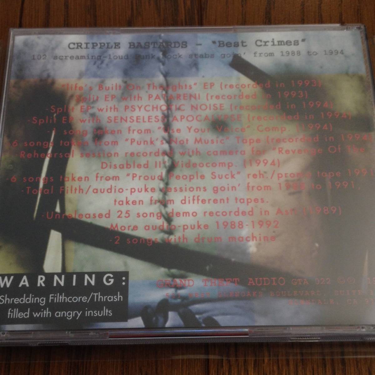 『Cripple Bastards / Best Crimes』CD 送料無料 Napalm Death, Nasum, Brutal Truth_画像2