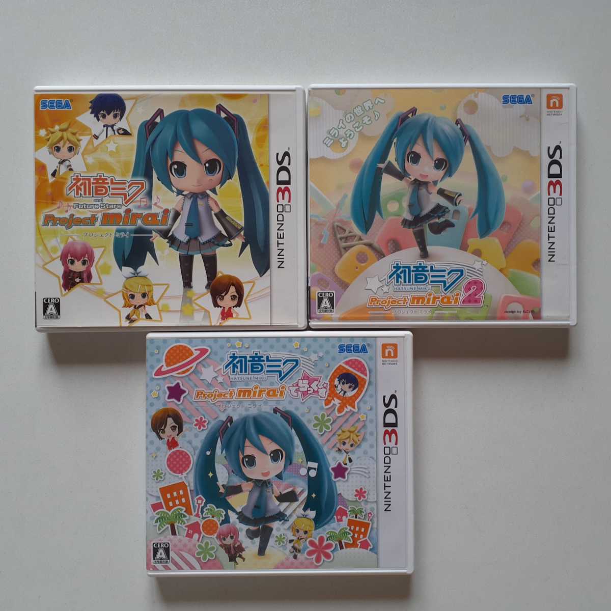 3DS 初音ミク Project mirai ＋Project mirai2＋Project miraiでらっくす 計3本セット ニンテンドー　セガ