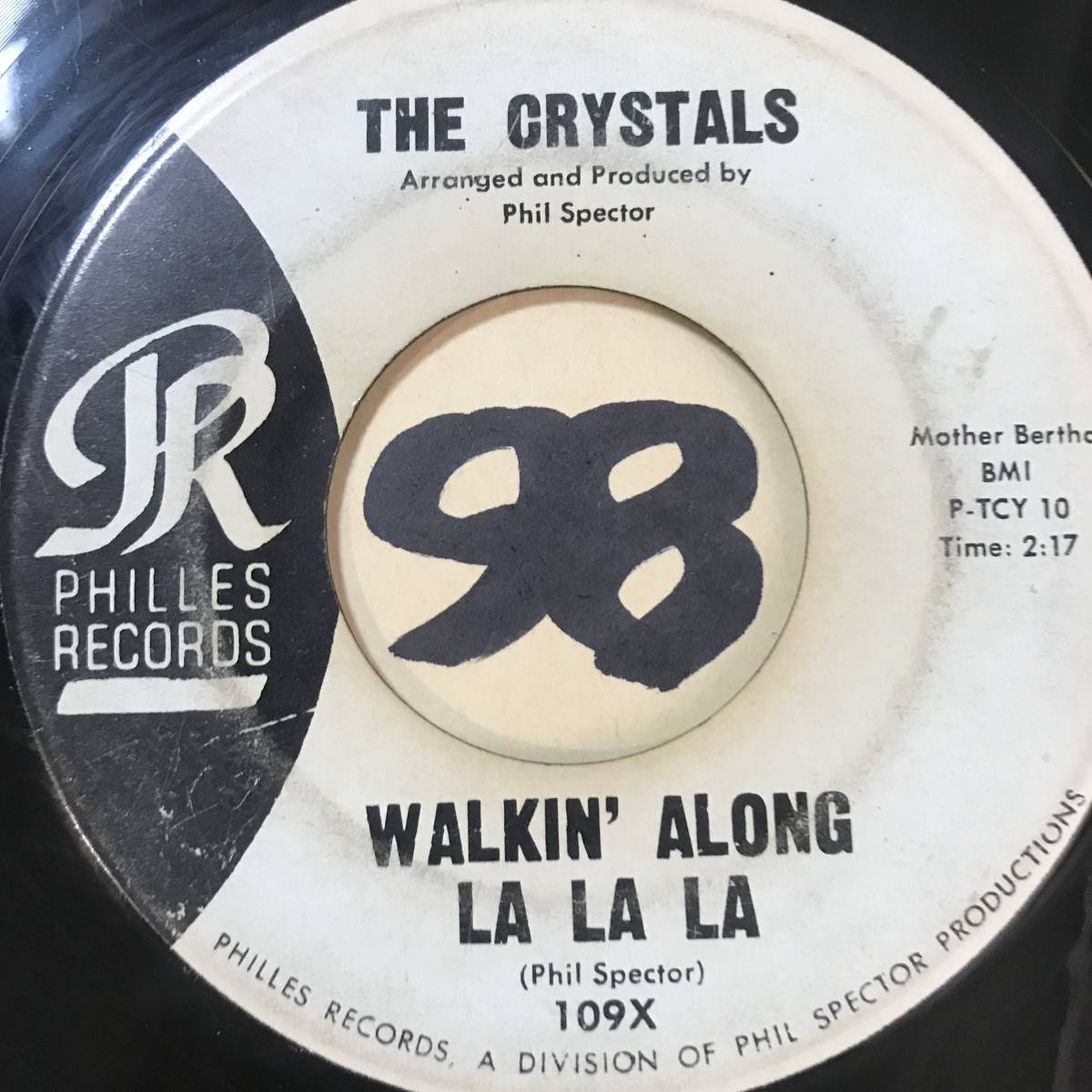 試聴 THE CRYSTALS HE’S SURE THE BOY I LOVE / WALKIN’ ALONG LA LA LA 両面VG++ SOUNDS EX 1stプレス 1962年全米11位ソウル18位_画像2