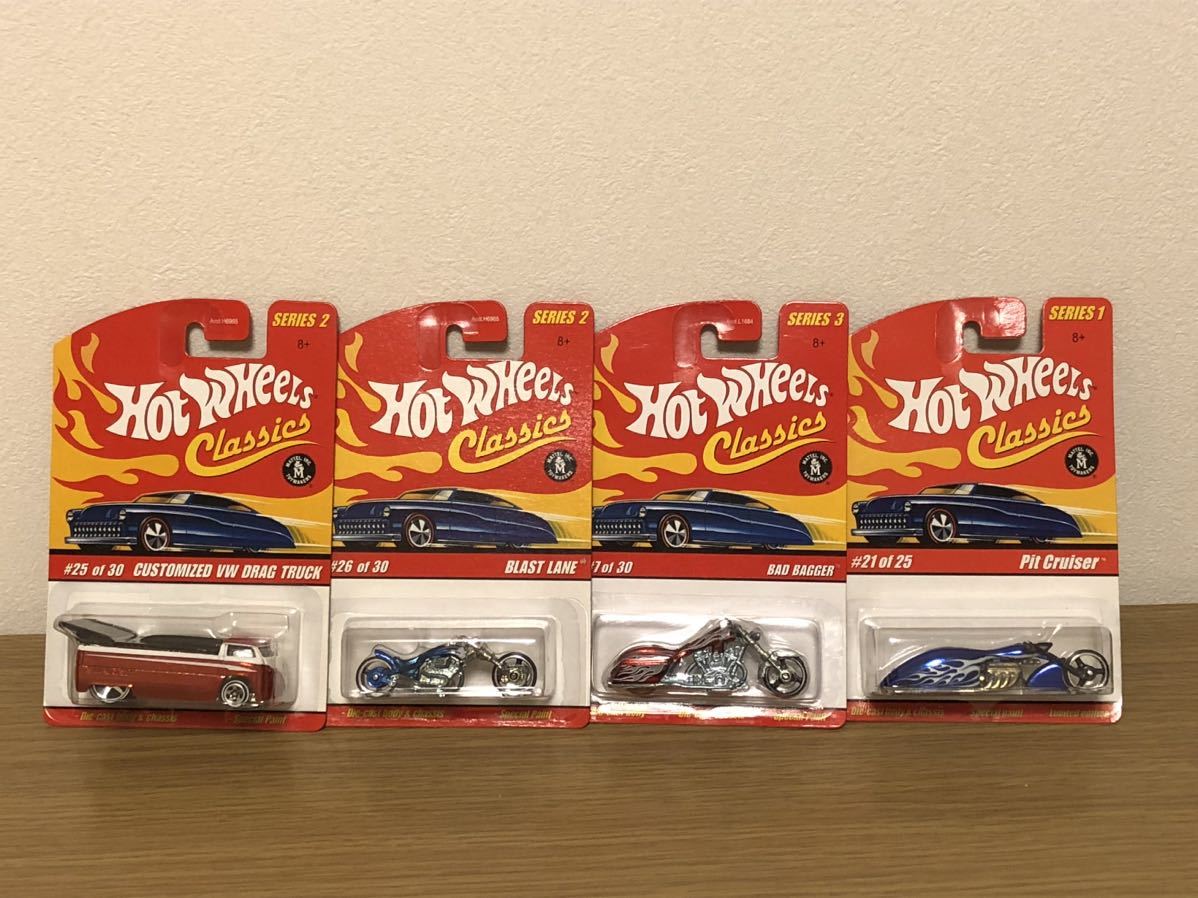 HotWheels Classics 4台セット VW DRAG TRUCK BAD BAGGER Pit Cruiser BLAST LANE ホットウィール _画像1