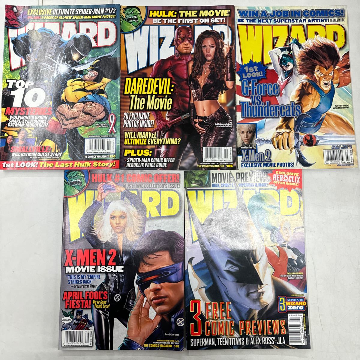 a1224-10.洋書 アメコミ 当時物 WIZARD 126,135,138,140,141 雑誌 magazine まとめセット COMICS MARVEL DC コミックス コレクター 趣味_画像1